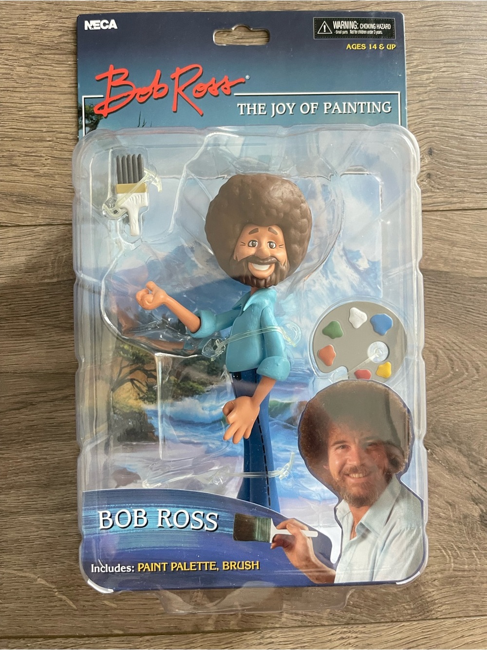 Bob Ross Collectible Figure in Blue Outfit – NECA